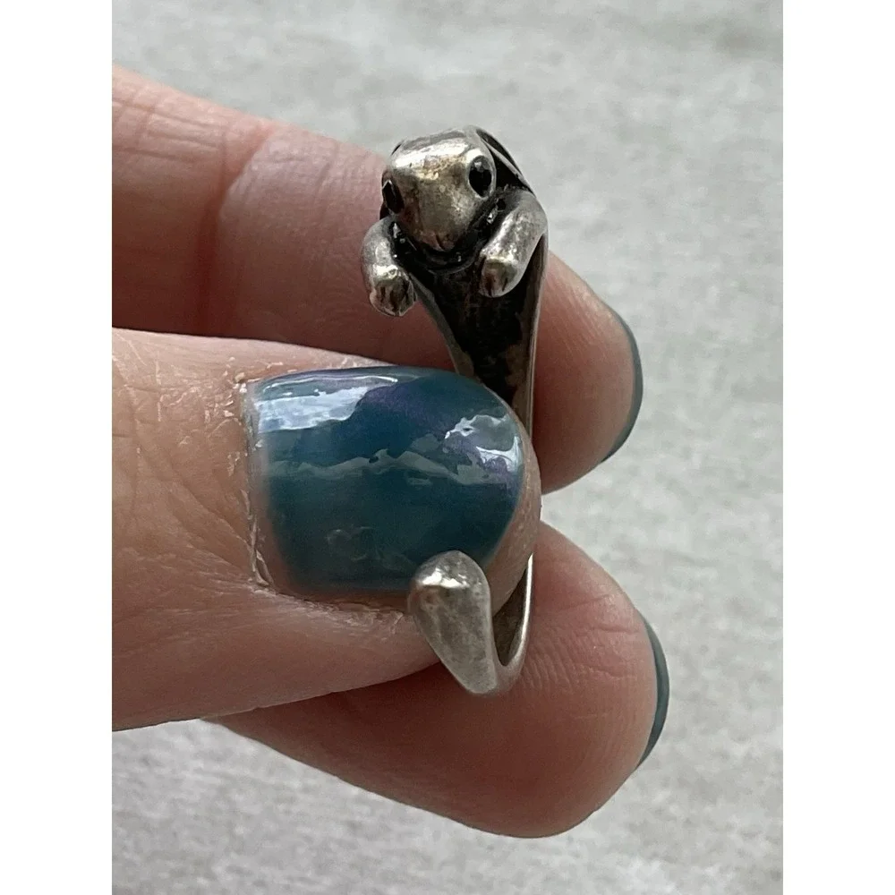 sterling silver wrap ring Sculpted Wrap Ring  Size 9 Vintage Estate Jewelry